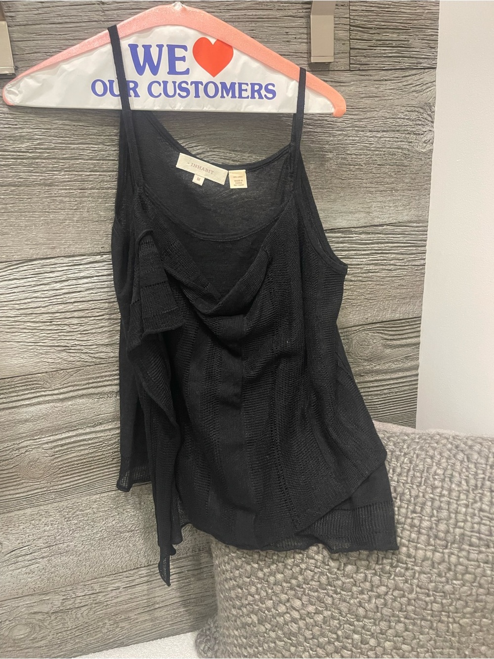 Inhabit Black Ruffle Knit Camisole